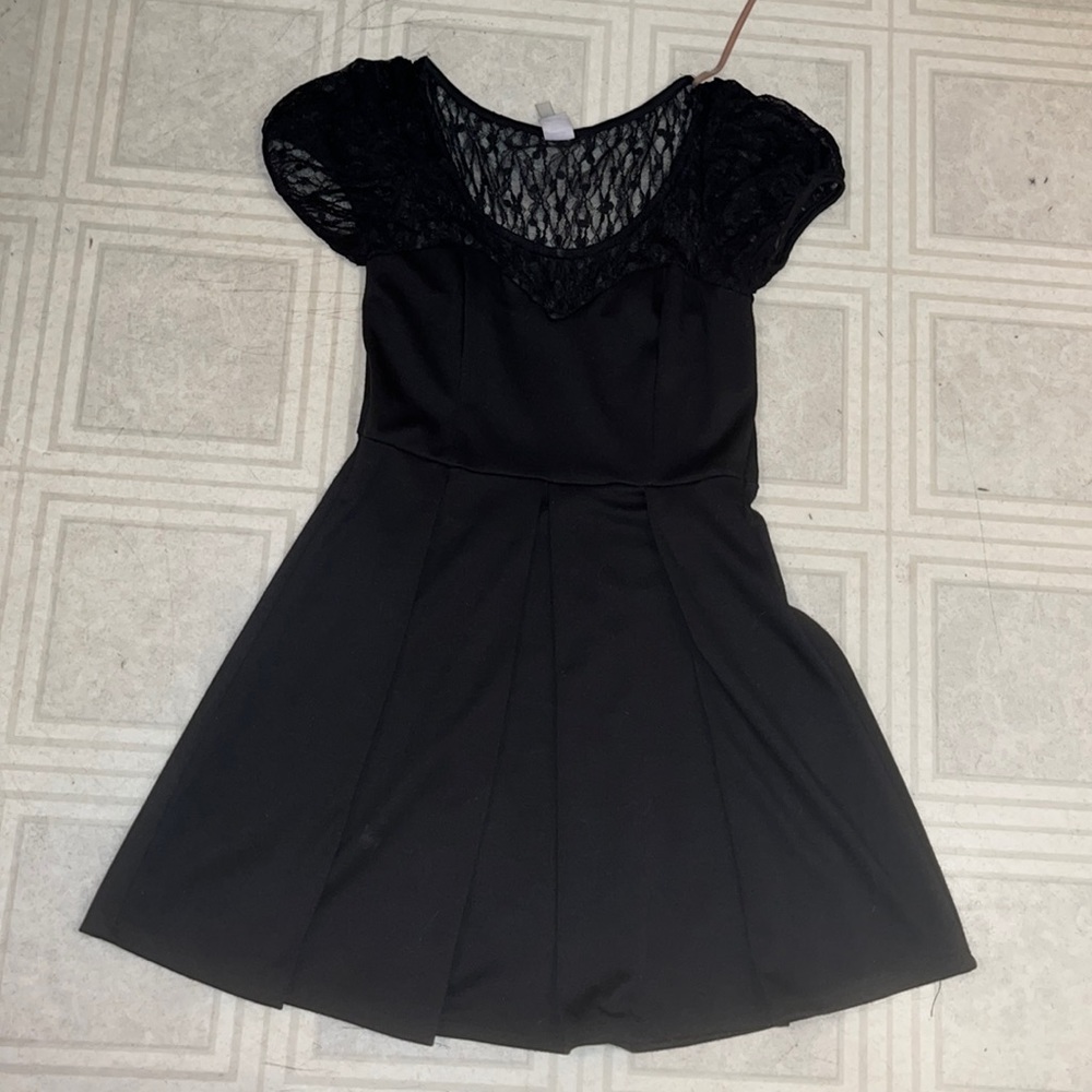 Lace top skater dress